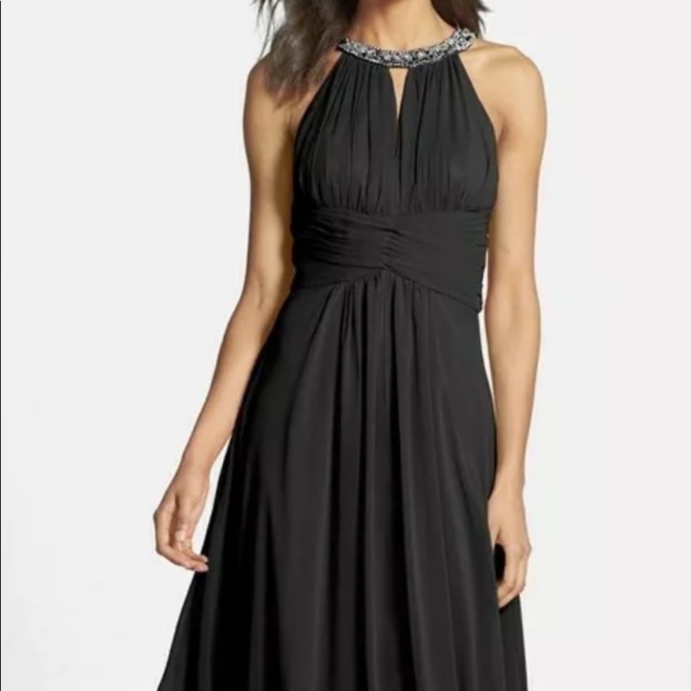 Eliza j long black dress in a good condition .